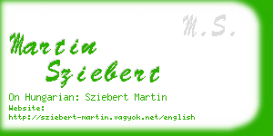 martin sziebert business card